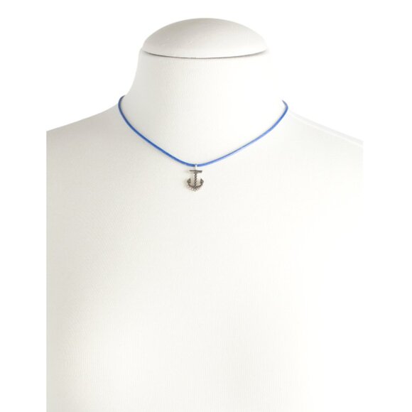 MILOR SILVER Silver Made In Italy Sterling Silver Anchor Cord Necklace - Picture 2 of 2